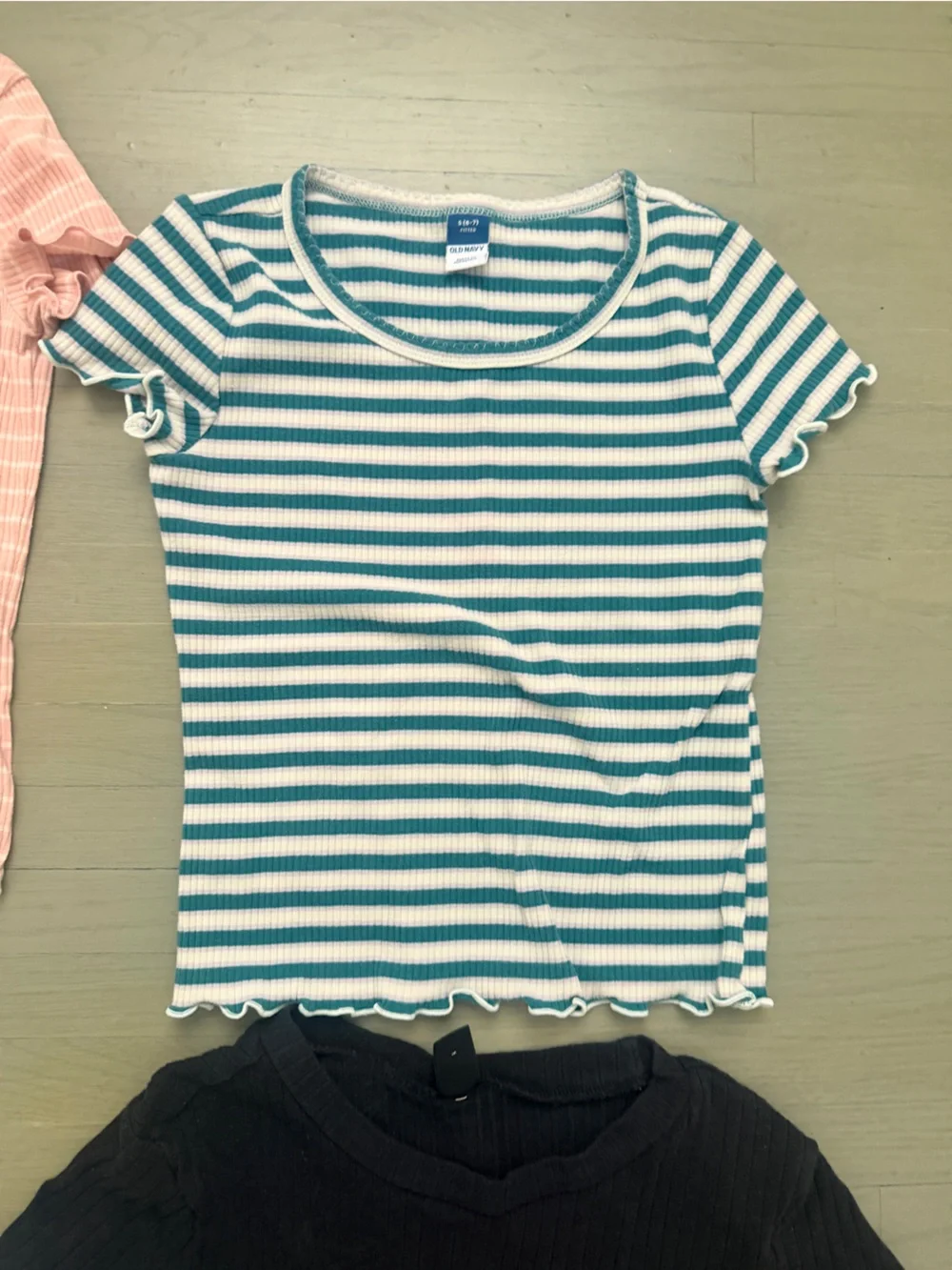 Kids Ribbed Short Sleeve Tops - Assorted Colors